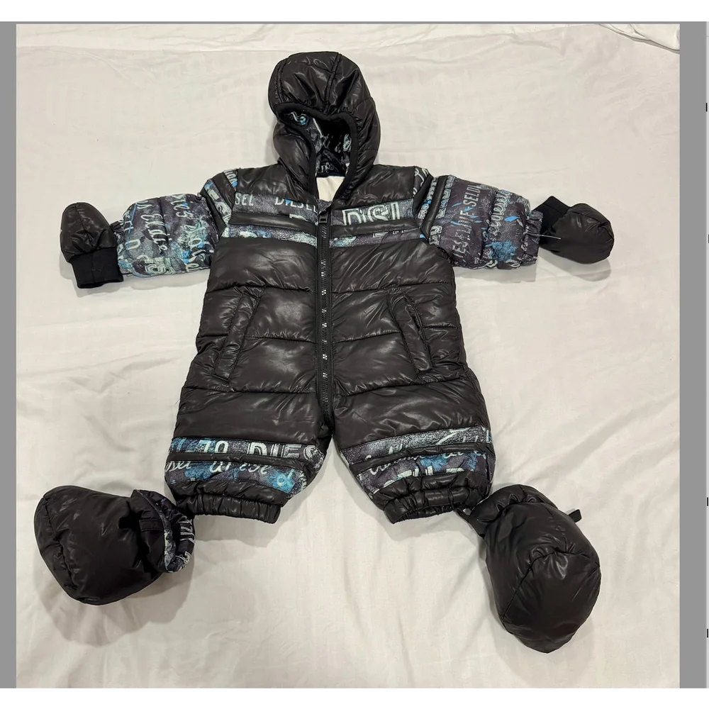 Diesel Baby Boy Printed Foiled Snowsuit 9-12 Months MSRP $ 175.00